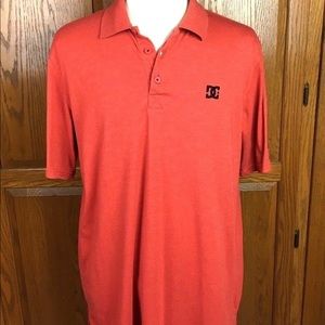 MENS GUYS DC SHOES STAPLE POLO SHIRT RED SHIRT